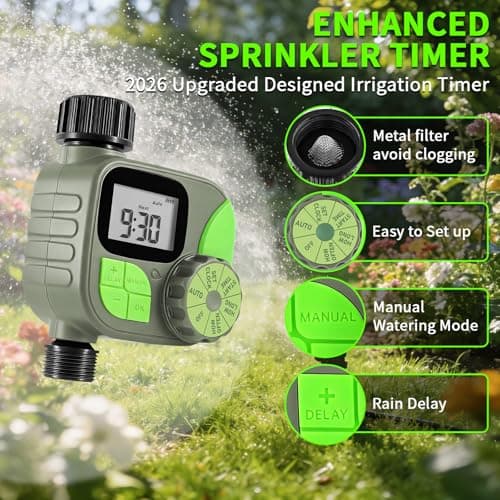 Sprinkler Timer for Garden Hose - Irrigation Timer for Outdoor Faucet, Automatic Programmable Watering Irrigation with Rain Delay/Manual Mode, Watering System Drip Irrigation for Yard Lawn Pool - Thumbnail 6