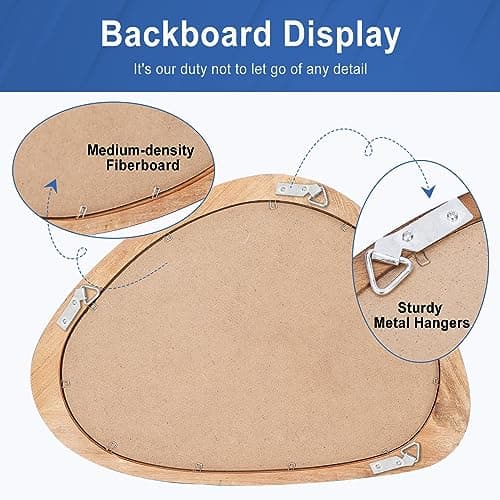 MAGFLERUM Irregular Wall Mirror, 30 * 20 inch Asymmetrical Wood Mirrors, Entryway Mirror, Hanging Vertically and Horizontally. Mirrors for Wall Decor (Black Walnut) - Thumbnail 4