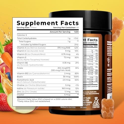 ELICORE Kids Multivitamin Gummies – 12 in 1 Kids Gummy Vitamins – Growth Chewable Multivitamin for Toddlers and Teens – Immune, Brain & Focus Support – GMO-Free, Gluten-Free – 2 Months Supply - Thumbnail 3