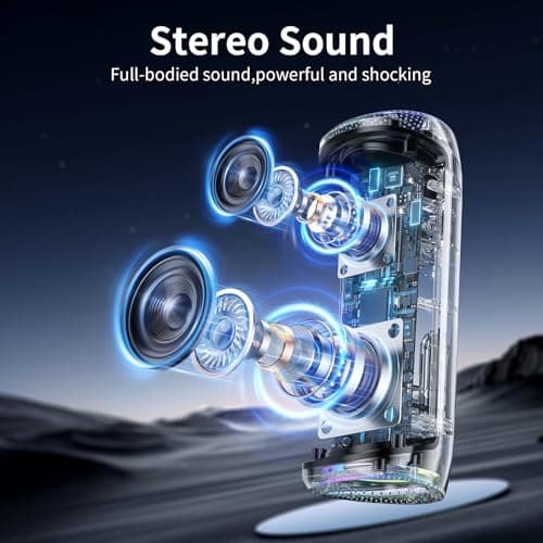 IHE Bluetooth Speaker - HD Sound, IPX5 Waterproof, Up to 20H Playtime, TWS Pairing, BT 5.3, Portable Wireless Speaker for Home, Party, Beach & Outdoor, Black - Thumbnail 2