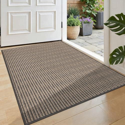 Ileading Indoor Door Mat 32"x47" Non-Slip Washable, Super Absorbent Stain Resistant Pet Friendly Muddy Paws Welcome Mat, Entryway Mat for Front Door Mudroom Garage (Coffee)