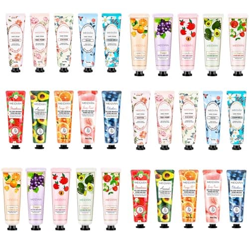 ADMD 30-Pack Mini Hand Cream Gift Set for Women & Men, Travel Size Moisturizing Hand Lotion for Dry Hands, Non-Greasy, 15 Scents (Floral & Fruity)