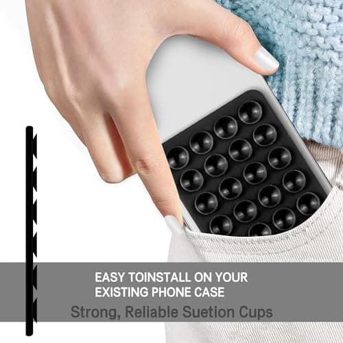 ZB.soar Suction Phone Case Mount, Silicone Hands Free Phone Accessory Holder, Mirror Shower Phone Holder, for Tiktok Videos and Selfies (Black) - Thumbnail 5