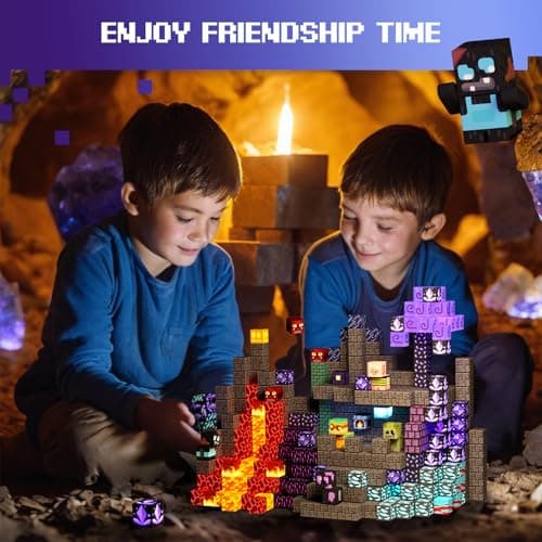 GobiDex Magnetic Blocks Building Toys STEM Sensory Toys for 3+ Year Old Boys Girls, Game-Based Build Magwonder Cave World with Zomblock, Magnet Construction Gift for Birthday - Thumbnail 6
