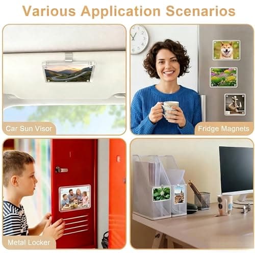 3 Pack Magnetic Acrylic Car Sun Visor Photo Holder, 2.36″ x 3.54 Straight Edge Photo Frame for Car, Personalized Car Interior Accessories for Pictures, Compatible with Wallet Photos, Ideal Gift for Couples Family Pet Lovers,″ - Thumbnail 6