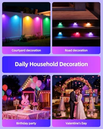 oneup 100FT Permanent Outdoor Christmas Lights, RGB Eaves Light with App/Control Remote, IP67 Waterproof, 16M Colors, Music Sync,Rainbow Led Lights for Outside Christmas Decorations Patio - Thumbnail 4