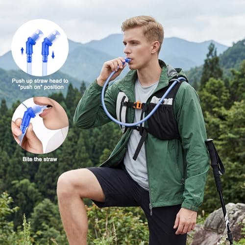 KUYOU Running Vest with 2L Water Bladder, Lightweight Hydration Backpack, Adjustable Reflective Water Backpack for Running Hiking Marathon Cycling, for Women & Men - Thumbnail 6