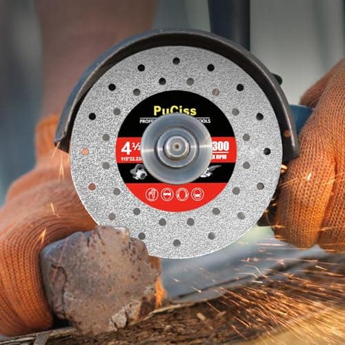PuCiss 4-1/2 Inch Tile Cutter Diamond Saw Blades for Angle Grinder,7/8" Arbor Multi-Material Cut Off - Grinding Disc for Tile, Glass, Marble, Granite, Angle Grinder & Diamond Saw Blade - 5 Pack - Thumbnail 3