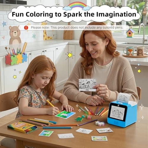 Ognee AI Voice Sticker Printer for Kids, PortableThermal Printer with Display Screen, Voice Control Mini Printer, Instant Thermal Printer Toy for DIY and Learning with 2 Paper Rolls - Thumbnail 6