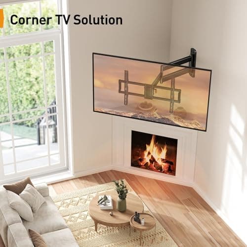 Perlegear Corner TV Wall Mount Long Arm TV Mount Bracket for 37-75 Inch TVs-Full Motion Wall Mount with 32.37” Extension & Swivel Articulating Arm & Tilt, MAX VESA 600x400mm, Holds up to 100 lbs - Thumbnail 6