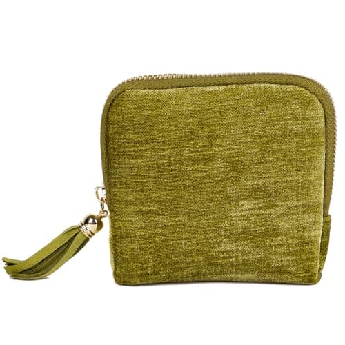 ASINGYER Travel Jewelry Storage Bag for Women, Velvet Portable Jewelry Organizer with Tassel Zipper, Small Pouches for Bracelets Necklaces Rings Earrings, Wedding Gift for Women (Green) - Image 1