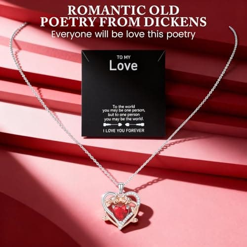 iceevery Bule Preserved Roses with Rose Necklace,Sky Blue Zircon Pendant with to My Love Greeting Card,Forever Rose Gift Jewelry Box,Romantic Gifts for Her,I Love You Gift - Thumbnail 5
