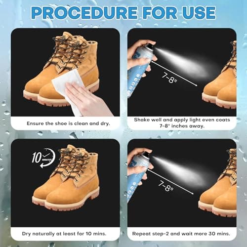etching Shoe Protector Spray, Suede Protector Spray, Rain & Stain Waterproof Protection for Shoes, Boots, Handbags, Purses, Suede, Leather, Canvas, Nubuck, Fabric, Nylon, 10.15Oz - Thumbnail 4
