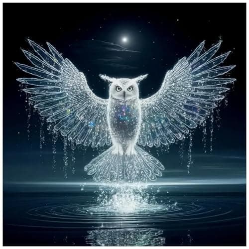 Lophomie Diamond Art Kits for Adults, 5D Owl Diamond Painting Kits for Beginners, DIY Full Drill Round Gem Arts Crafts for Home Wall Decor 14x14 Inch
