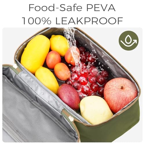 WOOMADA Insulated Lunch Bag For Women - Leakproof Adult Lunch Box With Adjustable Strap, Ideal For Office, Picnic, Hiking, Beach - Stylish Cooler Tote Bag - Thumbnail 4