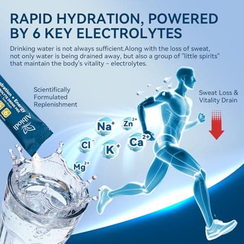 Aibiodi Electrolytes Powder Packets - Sugar Free & Zero Calorie Liquid Daily IV Drink Mix - Instant Hydration & Energy Supplement with 6 Electrolytes and 5 Vitamins, Keto Friendly & Vegan - 12 Sticks - Thumbnail 4