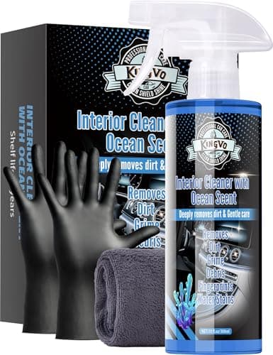 Car Cleaner Interior, Leather Cleaner Upholstery Interior Ceaning Kit Carpet Dashboard Shiny Car Stuff for Vinyl,Plastic,Fabric,Carpet & More,Ocean Scent