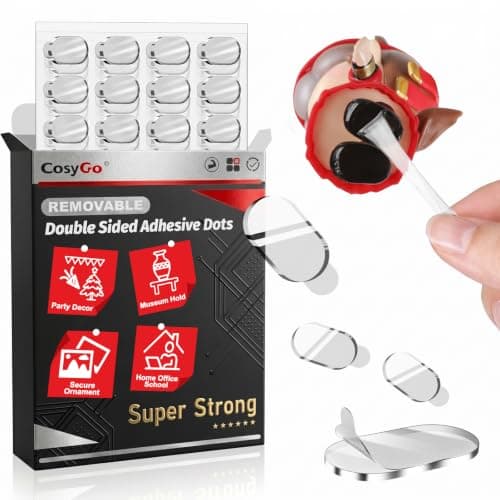 Cosygo Removable Clear Mounting Putty with Pull Tab, No Residue Adhesive Putty for Museum Display Action Figures, Gel Stick Tack Adhesive Dots to Keep Things in Place, 160 Pcs 0.31" x 0.51"