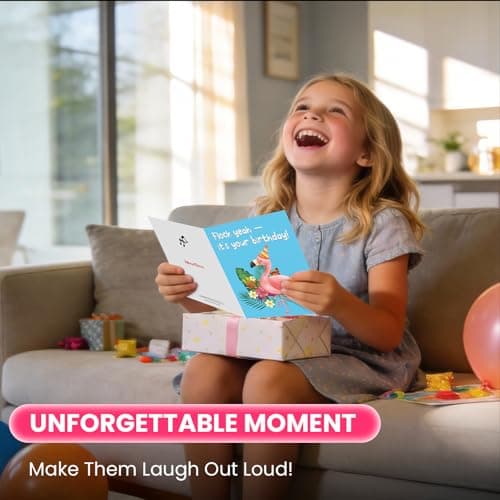 mountova Funny Birthday Cards with Sound & Motion - Flamingo Musical Birthday Cards for Her Women, Mom, Sister, Bestie, Pop Up Birthday Card with Envelope, 5.9" x 7.9" - Thumbnail 5