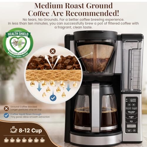 200Pcs Cone Coffee Filters #4, Clinuse Unbleached Size 04 Coffee Filters 8-12 Cup, Disposable Natural Paper Filters, No.4 Cone Filters Compatible with Ninja, Cuisinart, Pour Over and Drip Coffee Maker - Thumbnail 3