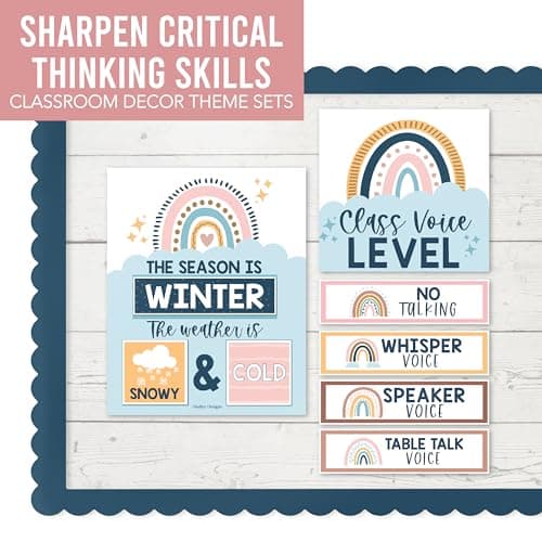 Hadley Designs Classroom Calendar Set Bulletin Board Decorations - Boho School Calendar for Classroom Decor, Kindergarten Preschool Elementary Teacher Must Haves, Homeschool & Daycare Essentials - Thumbnail 6