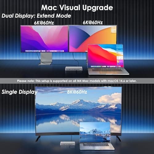 WAVLINK Intel Certified Thunderbolt 5 Docking Station: TB5 Dock with 120Gbps Max Transfer, Thunderbolt 5 hub with 140W Max Charging, 4X USB-A 3.2 Gen 2, Cooling System, 8K Display for TBT 5/4 Laptops - Thumbnail 4