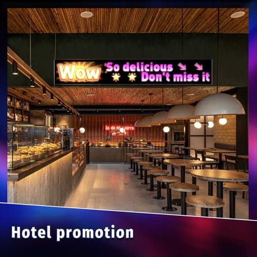 Large Programmable P5 Resolution LED Sign, Indoor Window LED Signs, Bluetooth App, for Business Bars Gaming Rooms Restaurants Festivals (49"x 8") - Thumbnail 4