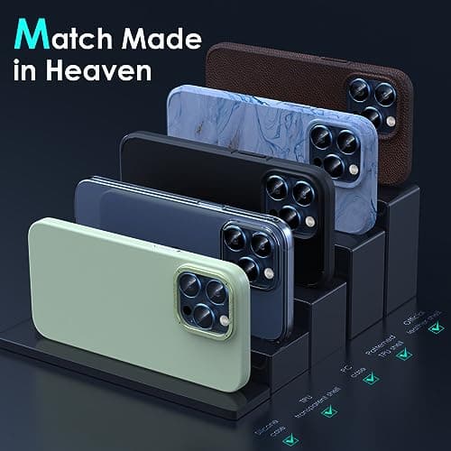 YWXTW CameraLens Protector,[1 Step Installation Tray] Tempered Glass Screen Metal Individual Cover Accessories Case Friendly (Blue Titanium) (iPhone 15 Pro/15 Pro Max) - Thumbnail 6