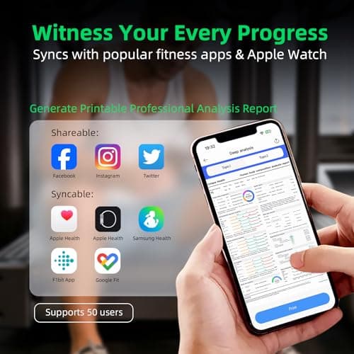 DEKABR Smart Scale for Body Weight, 8 Electrode Digital Bathroom Scale for Body Fat BMI Muscle Mass, 57 Body Composition with Voice Prompt, TFT LCD on Retractable Handle for Home & Gym - Thumbnail 6