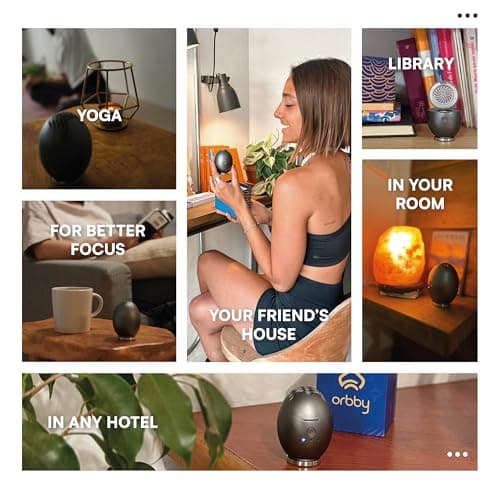 Orbby Scent Diffuser Starter Kit | Mini Portable Desk Diffuser for Office: Electric Incense Burner, Rechargeable Cordless Pet Safe Air Freshener for Home, Flameless (Gray, Inculdes Pellets) - Thumbnail 6