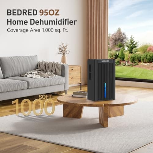 Dehumidifier, 95OZ Dehumidifier for Home 1000 Sq.Ft - Quiet with Auto Shut Off & Relaxing 7 Color Ambient Light,Ideal for Livingroom, Bedroom, Basement(Black) - Thumbnail 2