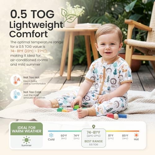 i-baby Outlast® Toddler Sleep Sack with Legs, 0.5 TOG Lightweight Muslin Baby Wearable Blanket, Walker Sleeping Sack with Outlast Temperature Regulation, Sleeping Bag with 2-Way Zipper 1-2T - Thumbnail 5