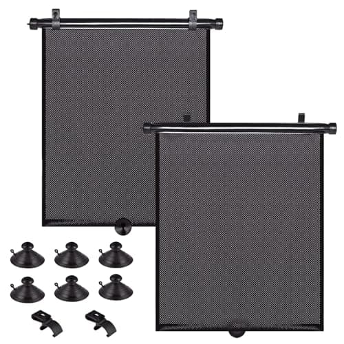 PLTCAT 2 Pack Large Car Sun Shade Side Window for Baby, Roller Vehicle Shades Sun Protection Shade for SUV Truck Side Window(Large-18''x20'') - Image 1