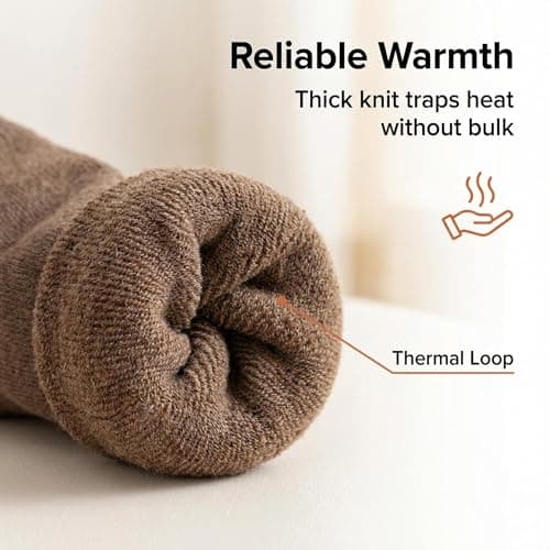 BSHITWO Soft Crew Socks for Men, Cozy Thick Cotton Blend Socks, Anti‑Slip Elastic Daily Socks, Year Round Indoor Lounge Socks, Ideal Gift for Men, 3 Pack - Thumbnail 5