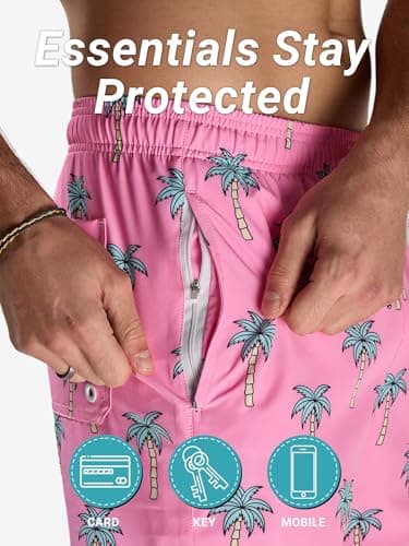 Arcweg Mens Swimming Trunks 2 in 1 with Boxer Liner 5.5" Quick Dry Swimwear Bathing Suit Swim Shorts with Zipper Pockets - Thumbnail 5