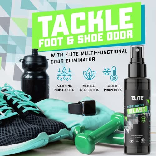 Elite Sportz Shoe Deodorizer (800+ Sprays) - Foot Spray and Shoe Odor Eliminator - No More Smelly Shoes or Stinky Feet with our Peppermint Shoe Freshener - Small Gift for Men & Women - Thumbnail 2