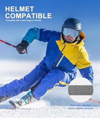 NSSIW Ski Goggles for Men Women Youth, OTG Snowboard Goggles/Snow Goggles with UV Protection and Anti Fog Over Glasses - Thumbnail 2