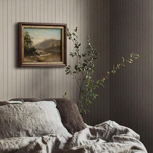 Framed Canvas Wall Art Vintage Mountain Landscape, Cows Nature Wall Art, Rustic Country River Scene Canvas Prints Wall Art for Living Room Bedroom Home Decoration, 12"x10" - Thumbnail 5