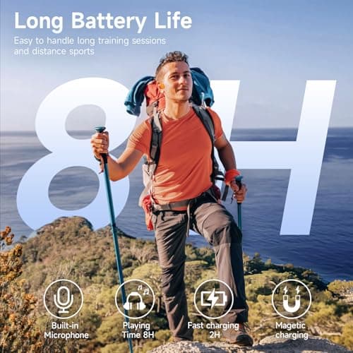 LOBKIN Bone Conduction Headphones,Bluetooth 6.0 Swimming Headphones Wireless, IPX8 Waterproof 32G Memory Open Ear Earphones with Microphone, 8H Playtimes for Hiking,Running,Swimming,Cycling - Thumbnail 6