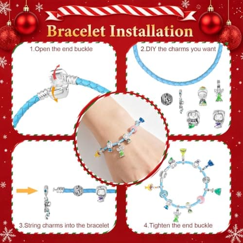 Princess Advent Calendar 2026 Teen Girls, 24 Days of Christmas Countdown Calendar with 2 DIY Bracelets and 22 Charms, 6-18 Year Old Girl Christmas Gift Ideas - Thumbnail 5