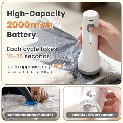AURYAO 18 Pack Vacuum Storage Bags for Travel with Cordless Pump - Thumbnail 3
