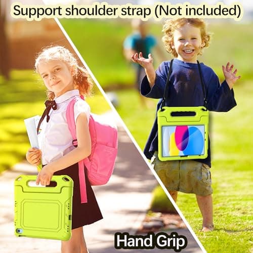 YIHE Kids Case for iPad (A16) 11th Generation 11 Inch 2025 & iPad 10th Generation 10.9 inch 2022, with Built-in Screen Protector and Handle Stand, Full Body Shockproof Protective Cover, LightYellow - Thumbnail 6