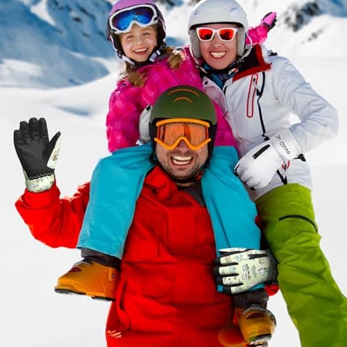 Odtmger Warm and Breathable Snow Gloves - Waterproof and Anti-Slip Ski Gloves for Boys & Girls, Men & Women - Thumbnail 6