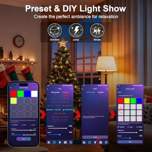 FRIDEKO HOME Smart Light Bulbs - Led Dimmible Color Changing Light Bulb for Home Works with Bluetooth Music Sync - A19 RGB Lightbulb for E26 Base with APP Control & Timer (2 Pack) - Thumbnail 4