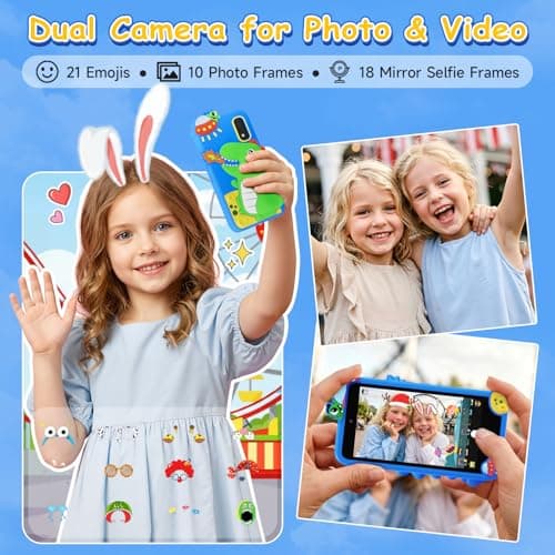 Kids Smart Phone 3.97" Touchscreen, Dual Camera Learning Toy for Ages 3-12 - Thumbnail 2