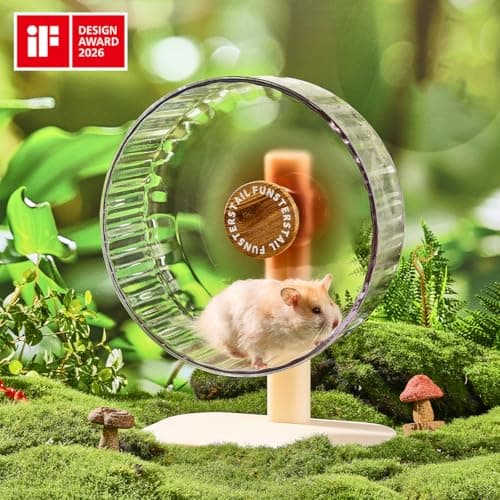 FunstersTail Super Silent Hamster Wheel 12 Inch, Magnetic Large Rat Wheel for Chinchilla, Gerbil, Guinea Pig, Cat, Mouse, Sugar Glider and Dwarf, Syrian Hamster Accessories (Wood Brown) - Thumbnail 3