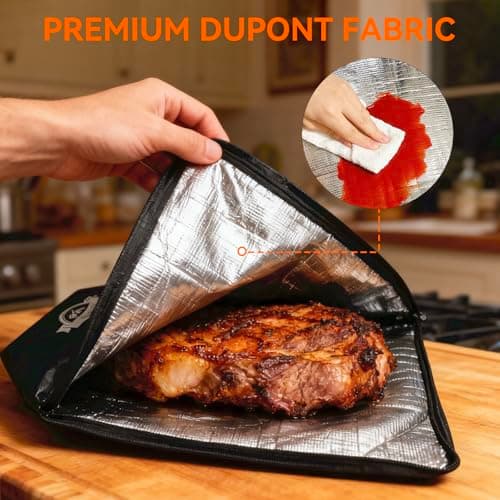 BBQ Blanket for Resting Meat, 21in Insulated Brisket Bag - Thumbnail 4