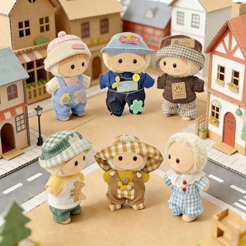 Doll Clothes Compatible with Labubu Dolls, 6 Pack Doll Outfits for 17cm Doll, Perfect for Play and Display, Accessories for Doll's Collectors, (No Dolls) (Set 4) - Thumbnail 2