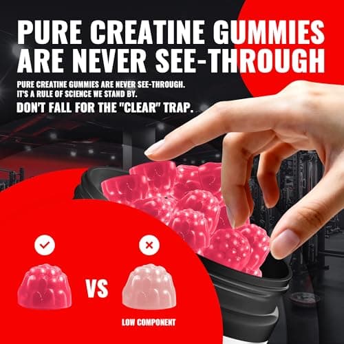 Natures Aid NSF Certified Creatine Gummy 5g - Creatine Monohydrate Gummies – Pre-Workout Energy & Muscle Growth Support for Men & Women | Strawberry Electrolyte Gummies (135 Count) - Thumbnail 5