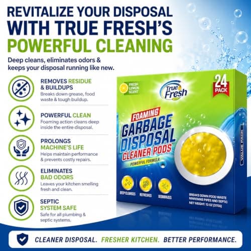 True Fresh Garbage Disposal Cleaner Powder Packets, Large 15g Drop-In Sink Packets, Deep Foaming Sink & Drain Cleaner for Grease & Residue, Disposal Cleaner and Deodorizer, Fresh Citrus Scent, 24 Pack - Thumbnail 2